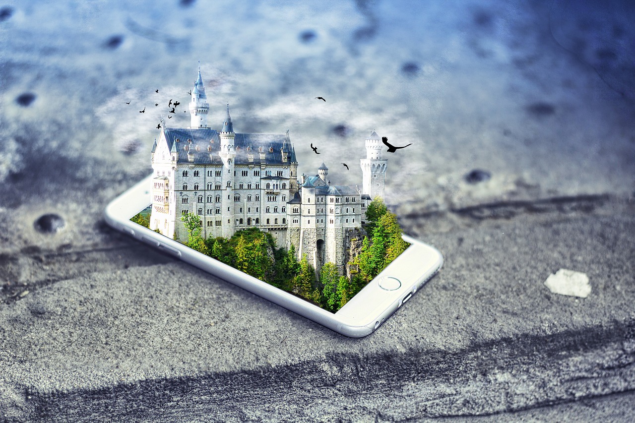 smartphone, castle, iphone
