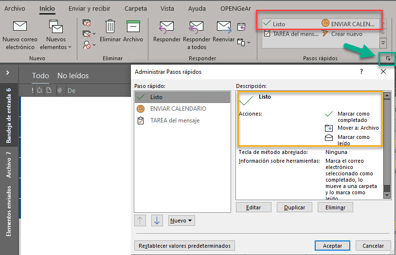 pasos rapidos outlook 2 - Trucos de OUTLOOK para ser más eficiente