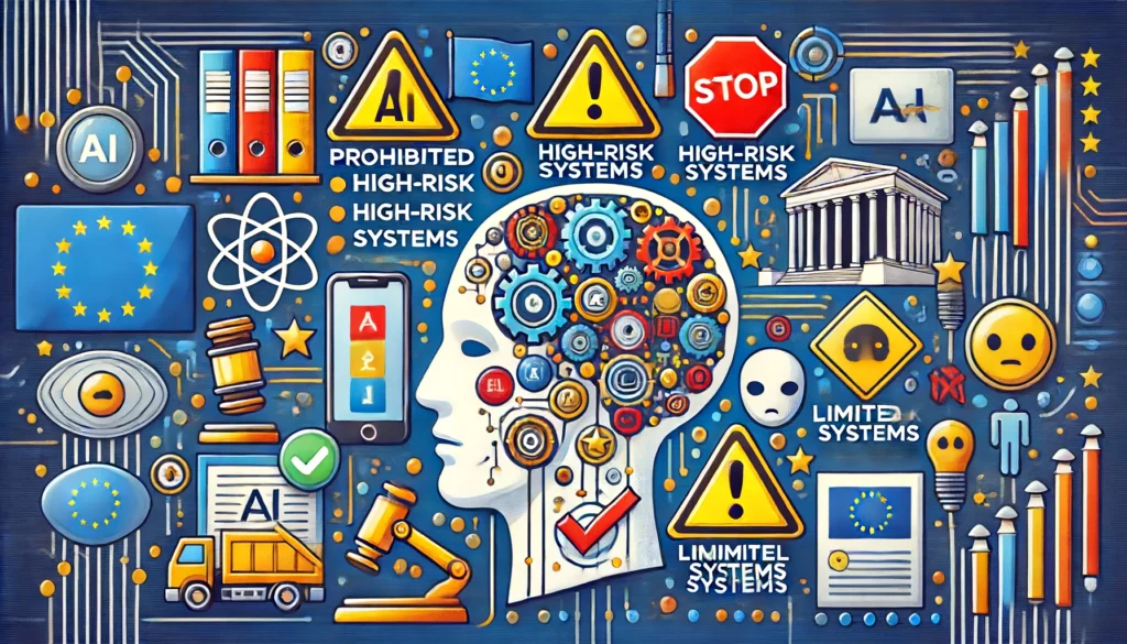 Podcasts DALL·E 2024 06 18 17.52.20 A detailed illustration depicting the key aspects of the EU Artificial Intelligence Regulation. The image includes symbols representing different AI r 1024x585 - Podcasts