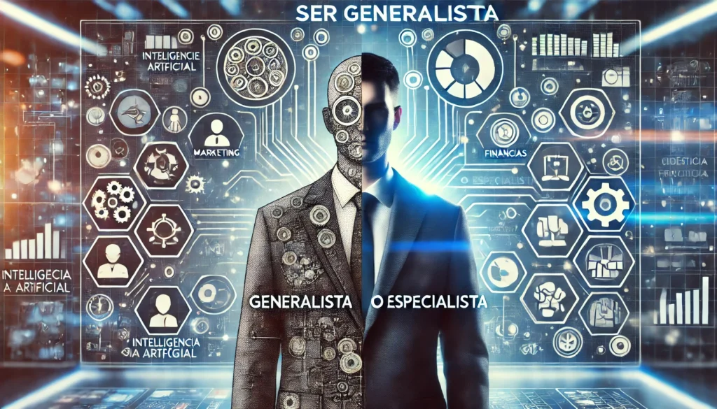 DALL&middot;E 2024 11 14 23.11.48 Una imagen conceptual que representa la eleccion entre ser generalista o especialista. A la izquierda una figura que simboliza al generalista rodead 1024x585 - Podcasts