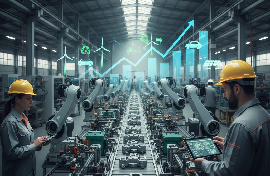 Industria española en 2025: fábricas modernas, crecimiento económico y transición industrial